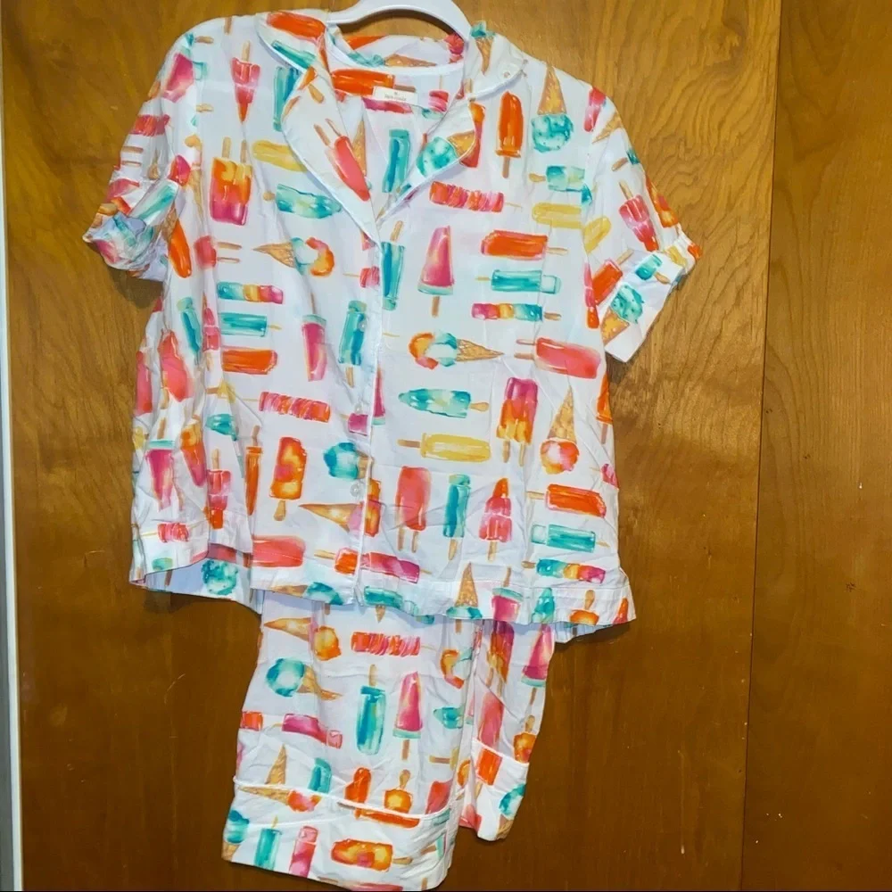 Kate spade New York flavor of the month ice cream popsicle cropped pajamas M pjs